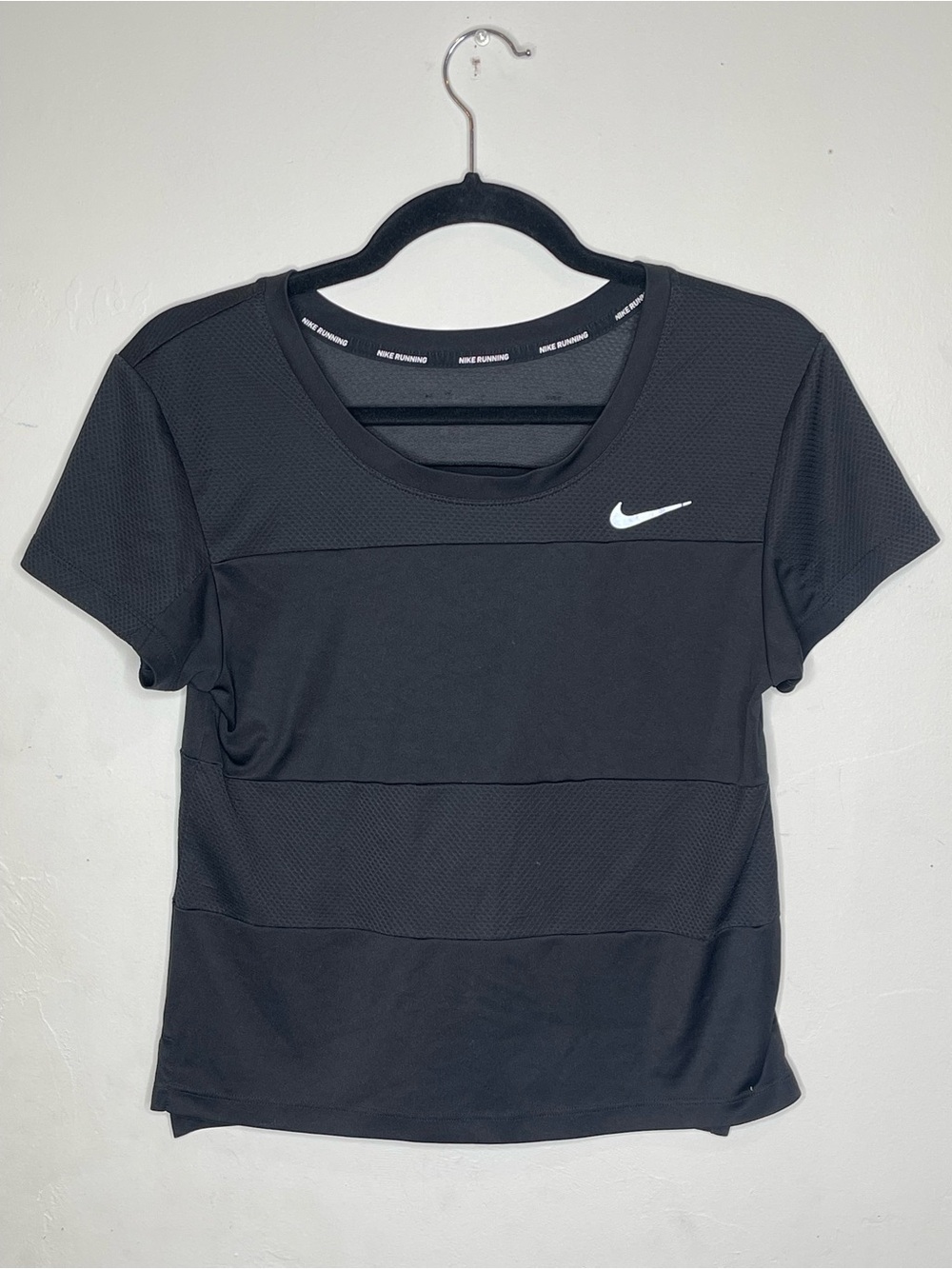 Nike Running Black Mesh Panel Top, XS